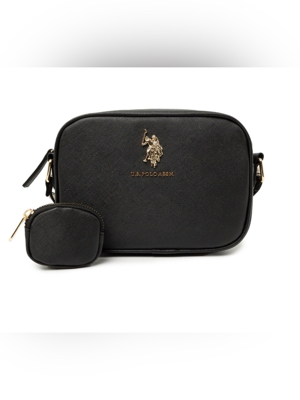 U.S. Polo Assn. CLASSIC ZIP CROSSBODY BAG Black NWT